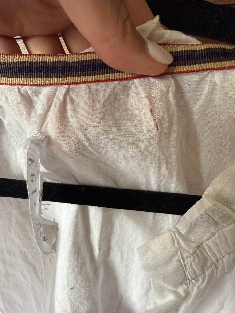 Velvet by Graham & Spencer White Button-Down Top with Trim - Picture 3 of 4